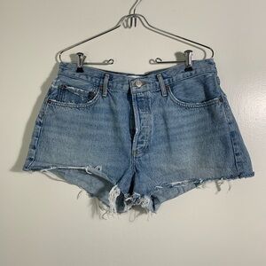 Agolde Parker, denim shorts, high waist, Daisy dukes, frayed, cotton, 30